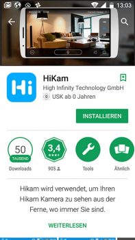 App-HiKam-A7-Test-Ueberwachungskamera-Playstore